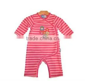 Factory Price "Roly-poly Toy" Printed Stripe Baby Girls Romper Kids Applique Jumpsuit thumbnail-1