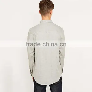 Wholesale 2016 New Style Casual Long Sleeve Linen Slim Fit Shirts for Men thumbnail-2