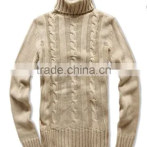 Men's Fashion Cable Pullover Turtle Model Sweater thumbnail-1