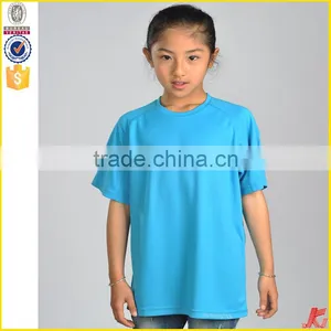 Plain Dyed Hot Sale Simple Girls 100% Polyester T-shirt thumbnail-1