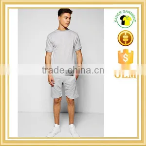 Short Sleeve Tracksuit Cotton and Polyester Sweatsuit for Men Custom thumbnail-1