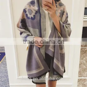 2016 Luxury Brand Cashmere Scarf For Women Sunflower Pattern Pashmina Cashmere Shawls Winter Women Blanket Scarf thumbnail-2