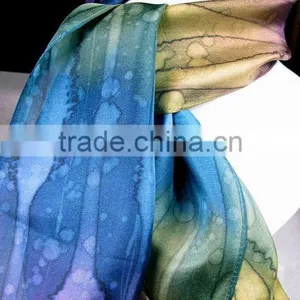 Scarf, Silk Scarf, Hand Painted Silk Scarf - Quintessence Silk - Purple Moss Blue - Spellbound Magic thumbnail-5