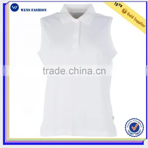 Sleeveless Cotton Elastane Women Golf Custom Polo Shirt thumbnail-1
