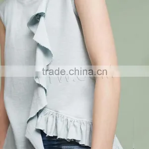 2017 Fashion Women Patchwork Solid Sleeveless T-shirt thumbnail-3