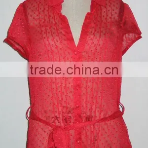 Dobby Chiffon Blouse thumbnail-1