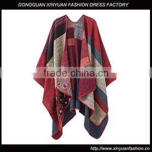 Women Cashmere Oversized Blanket Poncho Cape Shawl Long Cardigan Women Winter Coat thumbnail-1
