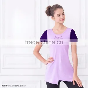 Latest Design Rhinestone Women Fitness Short Sleeves(2 COLORS) thumbnail-1