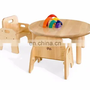 Kindergarten Wooden Kids Barber Chair Small Wooden Children Table Chair thumbnail-1