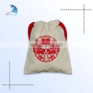 Promotional Custom Printing Textile Cotton Drawstring Bag for Sale thumbnail-5