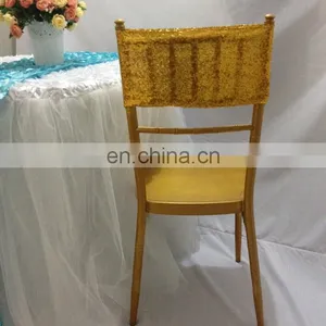 Hot Sale Luxury Fashion Golden Sequin Gold Chair Sashes thumbnail-1