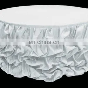 New Fancy Rectangle Wedding White Steps in Table Skirting thumbnail-4