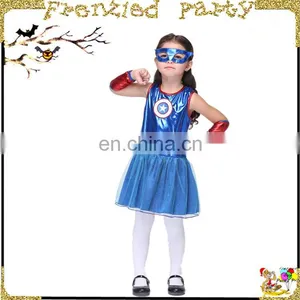 Wholesale Girl Fancy Party Captain America Costume FGCC-0149 thumbnail-3