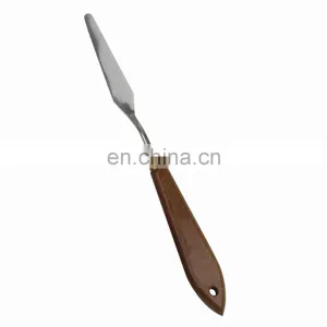 Brown Wooden Handle Steel Metal Palette Knife thumbnail-1
