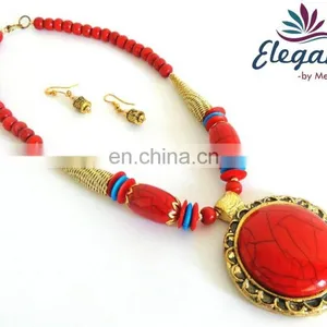 Wholesale Indo Western Fashion Jewelry-Indian Wholesale Handmade Beaded Jewelry-Indian Costume Necklace thumbnail-1