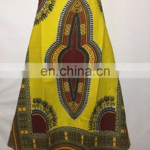 African Wax Ankara Dashiki Print Women Wrap Skirts Dashiki Maxi Long Full Skirt thumbnail-4