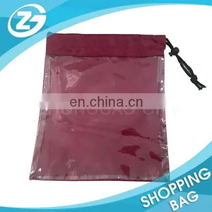 Promotion Custom Logo Screen Printed Cosmetic Waterproof Cheap Transparent Clear PVC Drawstring Travel Packaging Bag thumbnail-5