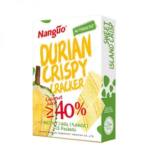 Halal Sweet Durian Cream Cracker Imported Crackers Durian Flavor Cracker Biscuits thumbnail-1