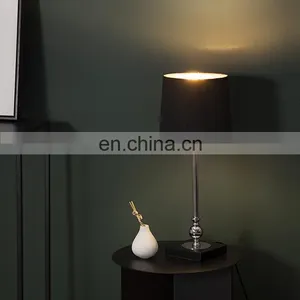 New Arrival High Quality Bedside Decoration Metal Reading Lamps Elegant Black Cotton Table Lamp thumbnail-5