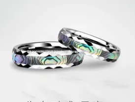 Colored Silver Foil Tungsten Gold Ring thumbnail-2
