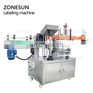 ZONESUN ZS-TB260 Vial Glass Jar Can Sticker Wine Water Bottle Automatic Round Bottle Labeling Machine For Round Bottles thumbnail-5