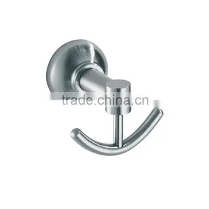 High Quality Wall-mounted Stainless Steel Double Clothes Hanger Hooks Bathroom Robe Hooks thumbnail-1