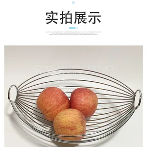Countertop Metal Steel Wire Vegetables Fruit Bowl Banana Holder Kitchen Rack Storage Fruit Basket Metal thumbnail-1