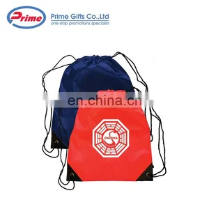 Wholesale Eco Friendly Promotional Recyclable Drawstring 210D Polyester Drawstring Gym Bag Backpack With Custom Logo Printed thumbnail-2