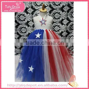 Gauze Five-pointed Star Decoration Fluffy Voile Girl's Dress Children Frocks Designs thumbnail-3