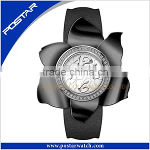 Fashion Ladies Women Flower Shape Rhinestone Jewelry Analog Quartz Wrist Watch thumbnail-3