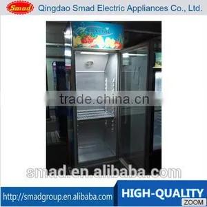 Supermarket Vertical Single Glass Door Soft Drink Refrigerated Upright Display Freezer Showcase thumbnail-1