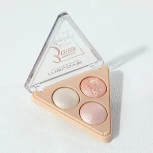 Factory OEM 3 Color Cute Make up Bronze Highlight Makeup Palette Cosmetic Palette Pressed Glitter Eyeshadow La Sombra De Ojos thumbnail-1