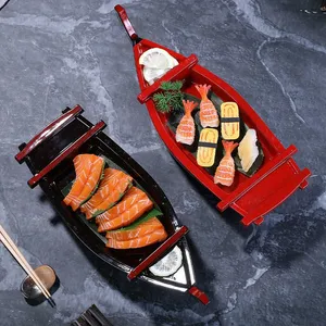 Quality Food Grade Japanese Style Reusable ABS Sushi Boat for Sushi Display thumbnail-2