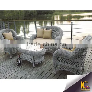 Garden Line Lowes Wicker Outdoor Patio Rattan Sofa With Cushions thumbnail-2