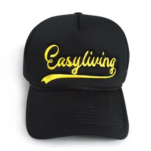 OEM Caps Factory Custom High Quality 5 Panels Trucker Caps Rope Colorful Foam Trucker Hats Embroidery Printed Logo thumbnail-2