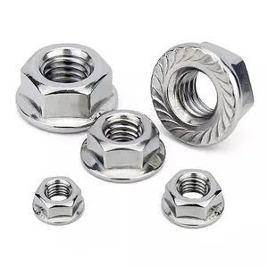 Factory Wholesale DIN 6923 Stainless Steel Flange Nut Self-Locking Custom Collar Nut M6 M7 M8 M10 M12 thumbnail-4