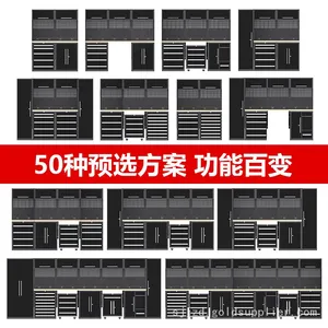 New Design Heavy-Duty Garage Combination Tool Cabinets Workshop Metal Workbench With Drawers Tool Cart With Tools thumbnail-5