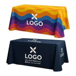 Custom Table Runner With Business Logo or Text Personalized Table Cover Signs for Vendor Party Birthday Wedding Display Supplies thumbnail-1