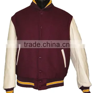 Classic Varsity Letterman College Jacket Premium 100% Wool thumbnail-1