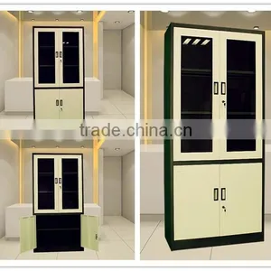 High Quality Swivel Mirror Steel Master File Cabinets Glass Swing Door Pantry Filing Cabinet thumbnail-3