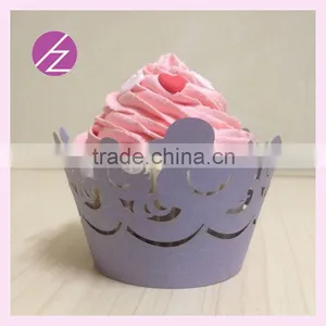 Wholesale Laser Cutting Baby Shower Baby Born Favor Customized Wedding Paper Cupcake Wrappers DG-87 thumbnail-4