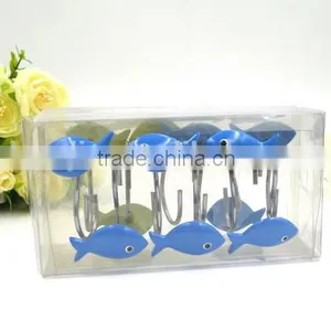 White Polyresin Shower Curtain Hooks thumbnail-2
