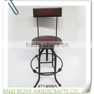 KZ140065 Ancient Round Metal Wood Dinning Room Chair thumbnail-1