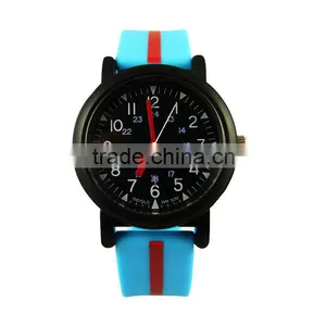 2015 Hot Selling Silicone Band Fashion Custom Design Stainless Steel Case Kids Watch in China thumbnail-1