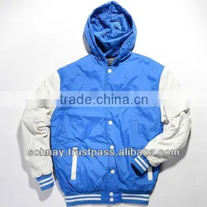 Hooded Varsity Jacket / Hooded Letterman Jacket / Hooded Baseball Jacket thumbnail-1