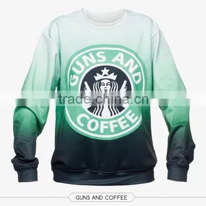 no Hood Gun Coffee Sweatshirts 3d Digital Print Fullprint Crewneck Sweatshirt Spring Autumn Unisex Custom Oversized Pullover thumbnail-5