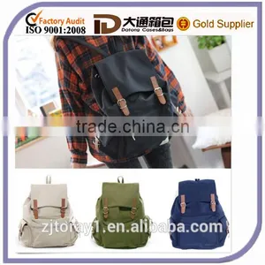 Plain Army Canvas Drawstring Backpack Women thumbnail-1