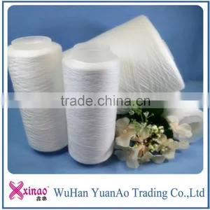 Virgin Raw White 100% Spun Polyester Sewing Thread Yarn Plastic Dye Cone 1.2kg/cone Supplier's Choice thumbnail-1