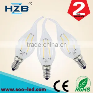 New 2015 E14 LED Lamp Filament Glass Housing Blub 220V 2W 4W Light Brightness 360 Degree Retro Candle Chandelier Lampade thumbnail-2