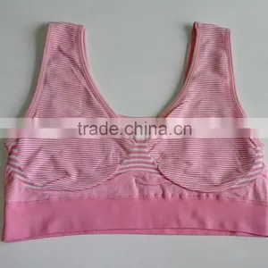 Ladies Orignal One PIece Plus Size Yogawear Seamless Compresssion Stripes Crossfit Sports Bra thumbnail-4